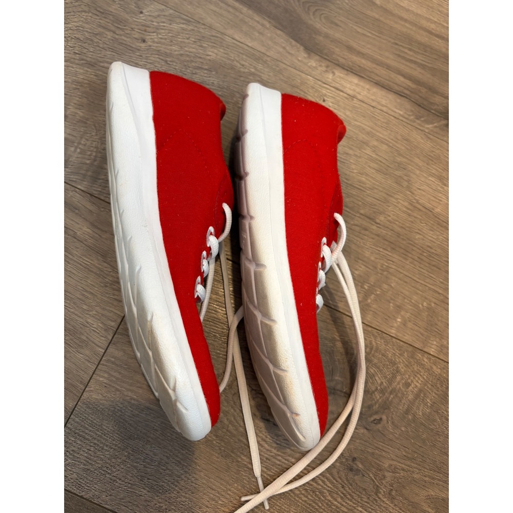 Merinos Women Red Australian Merino Wool Sneakers Low Top Lace Up Shoes Size 7 - Picture 5 of 8